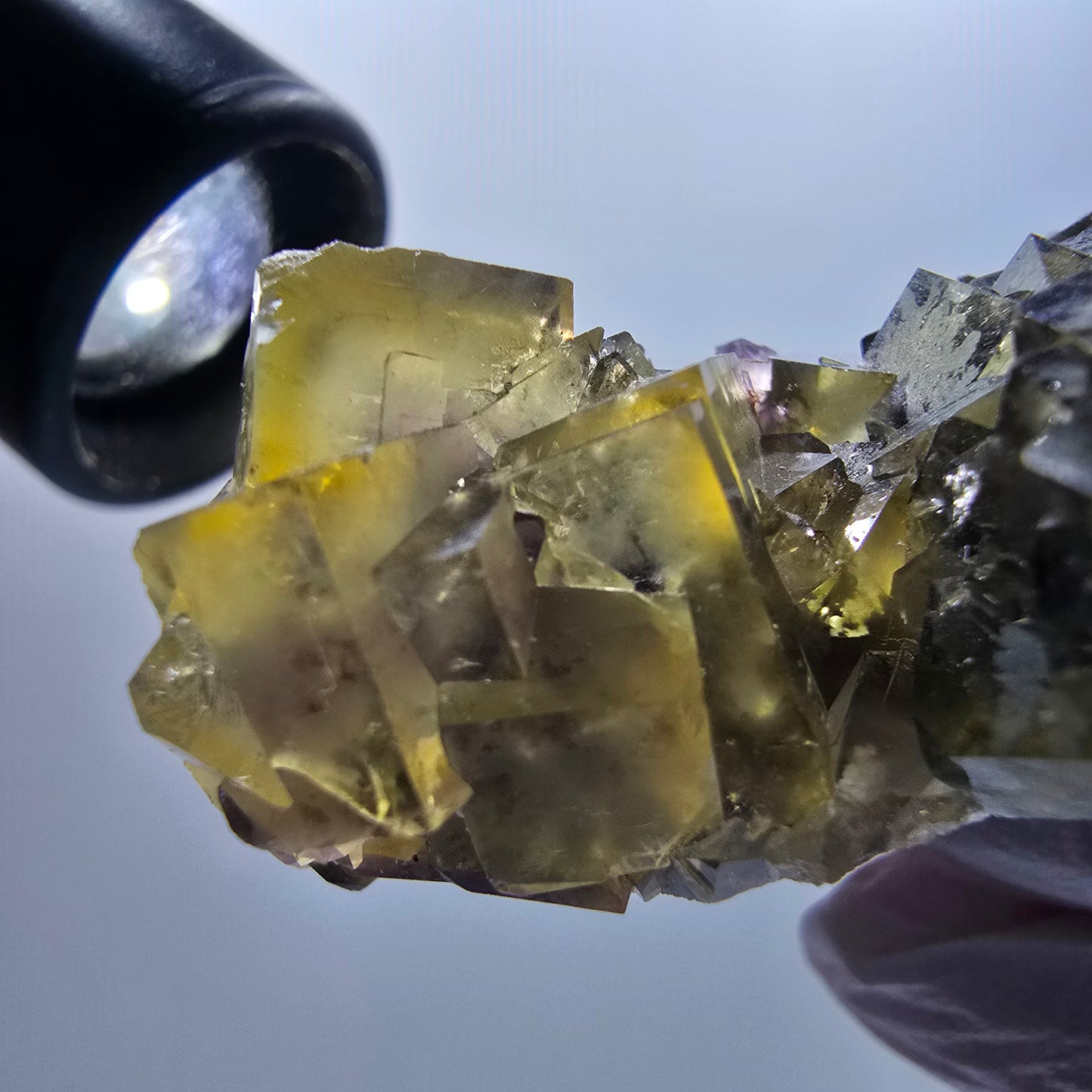 Große Phantom Fluorit Würfel Stufe, gelb lila Okorusu, Namibia 137*85*38mm #13073