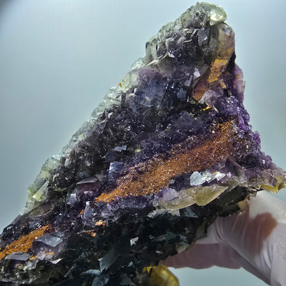 Große Phantom Fluorit Würfel Stufe, gelb lila Okorusu, Namibia 137*85*38mm #13073
