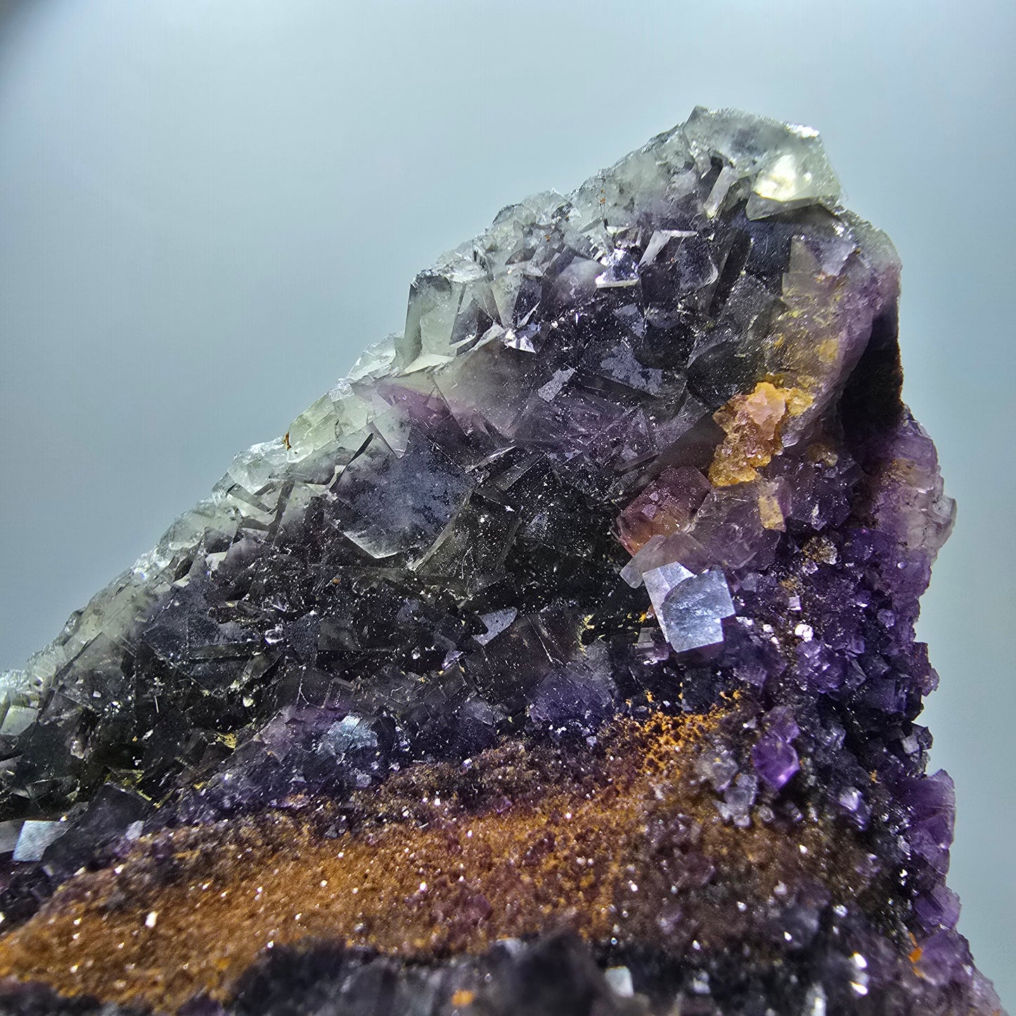 Große Phantom Fluorit Würfel Stufe, gelb lila Okorusu, Namibia 137*85*38mm #13073