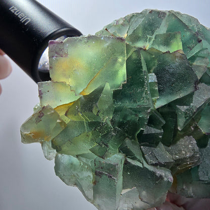 Phantom Fluorit Würfel Stufe, zonal, parkettiert Okorusu, Namibia 122*77*32mm #13074
