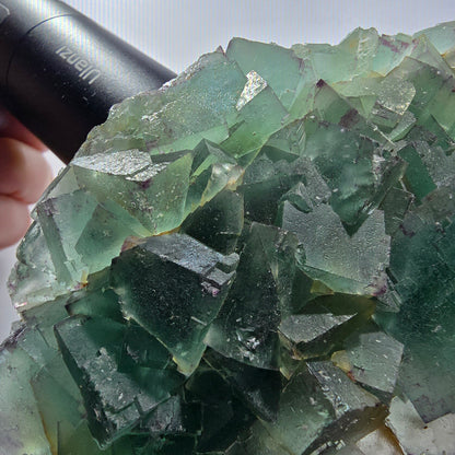 Phantom Fluorit Würfel Stufe, zonal, parkettiert Okorusu, Namibia 122*77*32mm #13074