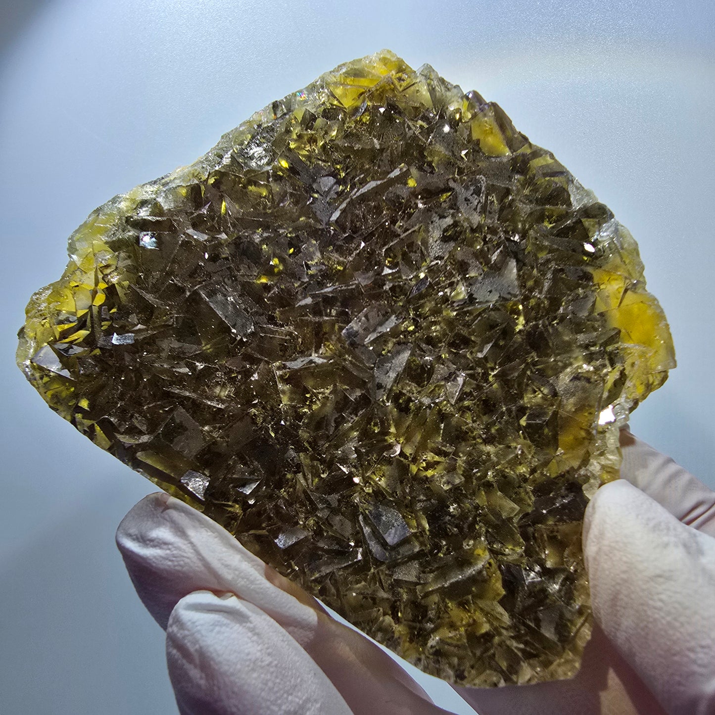 Phantom Fluorit Würfel Stufe, gelb Honey Pocket Mine, Okorusu Namibia 89*77*12mm #13075