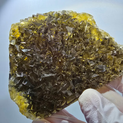 Phantom Fluorit Würfel Stufe, gelb Honey Pocket Mine, Okorusu Namibia 89*77*12mm #13075