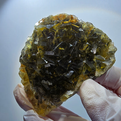 Phantom Fluorit Würfel Stufe, gelb Honey Pocket Mine, Okorusu Namibia 68*58*14mm #13076