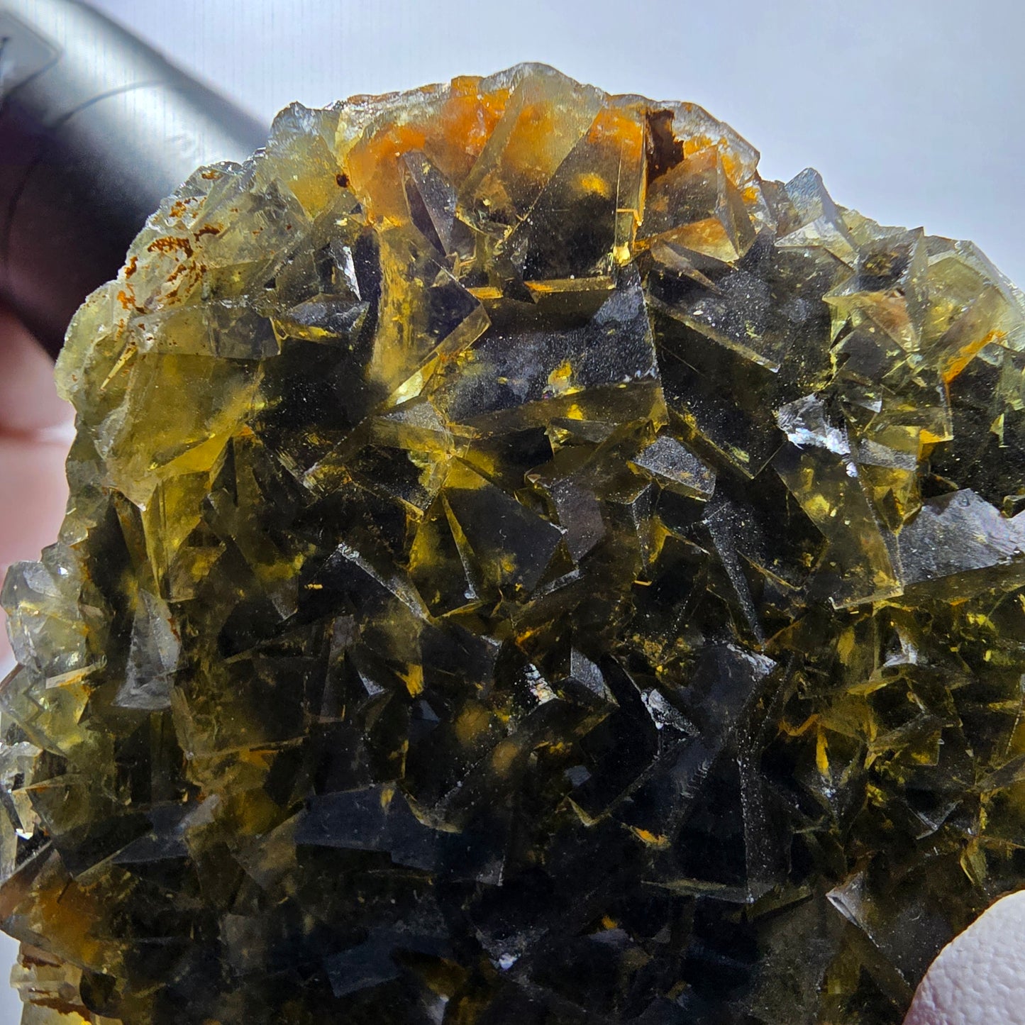 Phantom Fluorit Würfel Stufe, gelb Honey Pocket Mine, Okorusu Namibia 68*58*14mm #13076