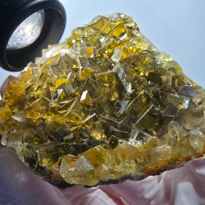 Phantom Fluorit Würfel Stufe, gelb Honey Pocket Mine, Okorusu Namibia 68*58*14mm #13076