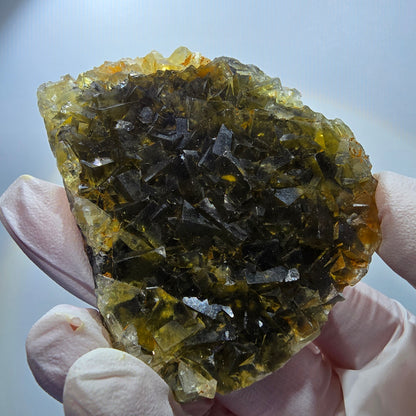 Phantom Fluorit Würfel Stufe, gelb Honey Pocket Mine, Okorusu Namibia 68*58*14mm #13076