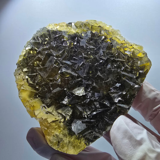 Phantom Fluorit Würfel Stufe, gelb Honey Pocket Mine, Okorusu Namibia 85*69*17mm #13077