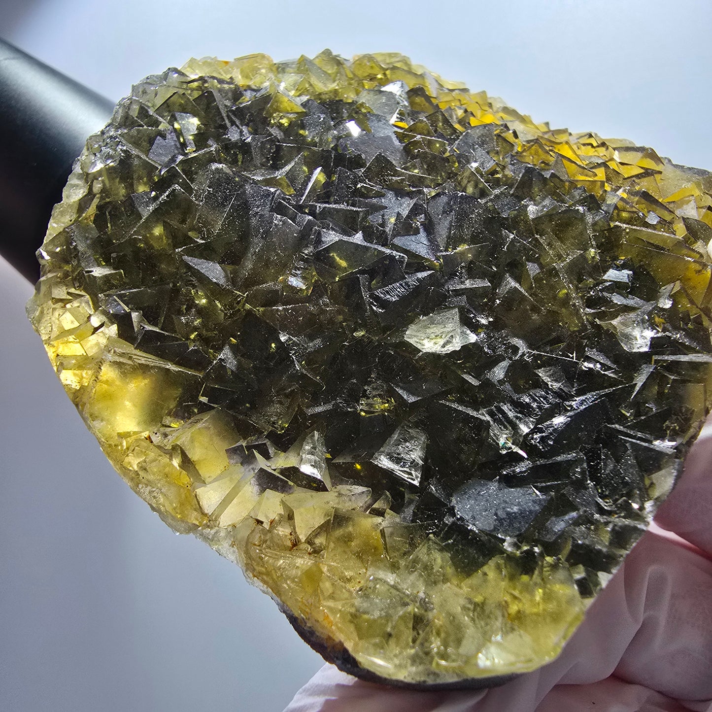 Phantom Fluorit Würfel Stufe, gelb Honey Pocket Mine, Okorusu Namibia 85*69*17mm #13077