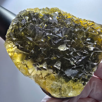 Phantom Fluorit Würfel Stufe, gelb Honey Pocket Mine, Okorusu Namibia 85*69*17mm #13077