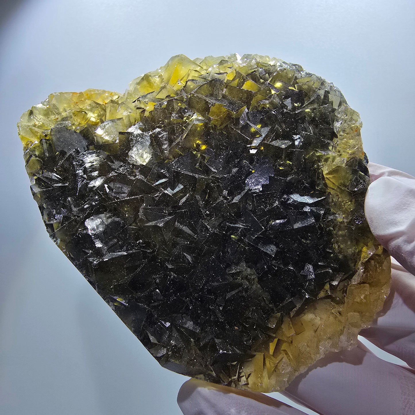 Phantom Fluorit Würfel Stufe, gelb Honey Pocket Mine, Okorusu Namibia 85*69*17mm #13077
