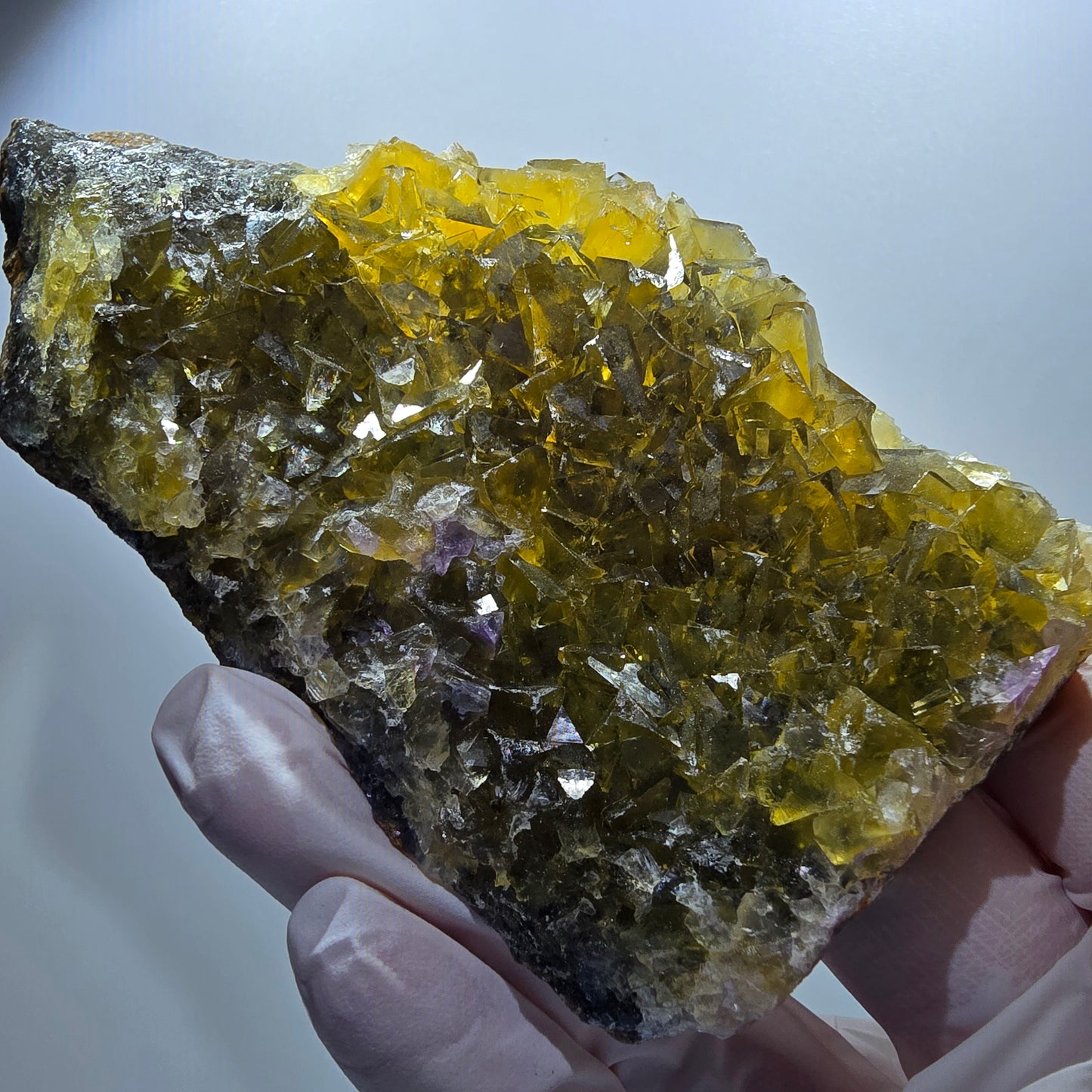 Phantom Fluorit Würfel Stufe, gelb Honey Pocket Mine Okorusu Namibia 119*60*16mm #13078