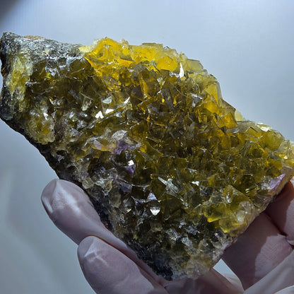 Phantom Fluorit Würfel Stufe, gelb Honey Pocket Mine Okorusu Namibia 119*60*16mm #13078