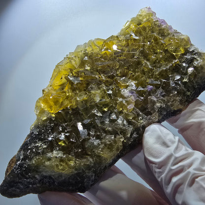 Phantom Fluorit Würfel Stufe, gelb Honey Pocket Mine Okorusu Namibia 119*60*16mm #13078