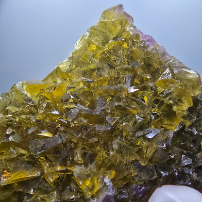 Phantom Fluorit Würfel Stufe, gelb Honey Pocket Mine Okorusu Namibia 119*60*16mm #13078