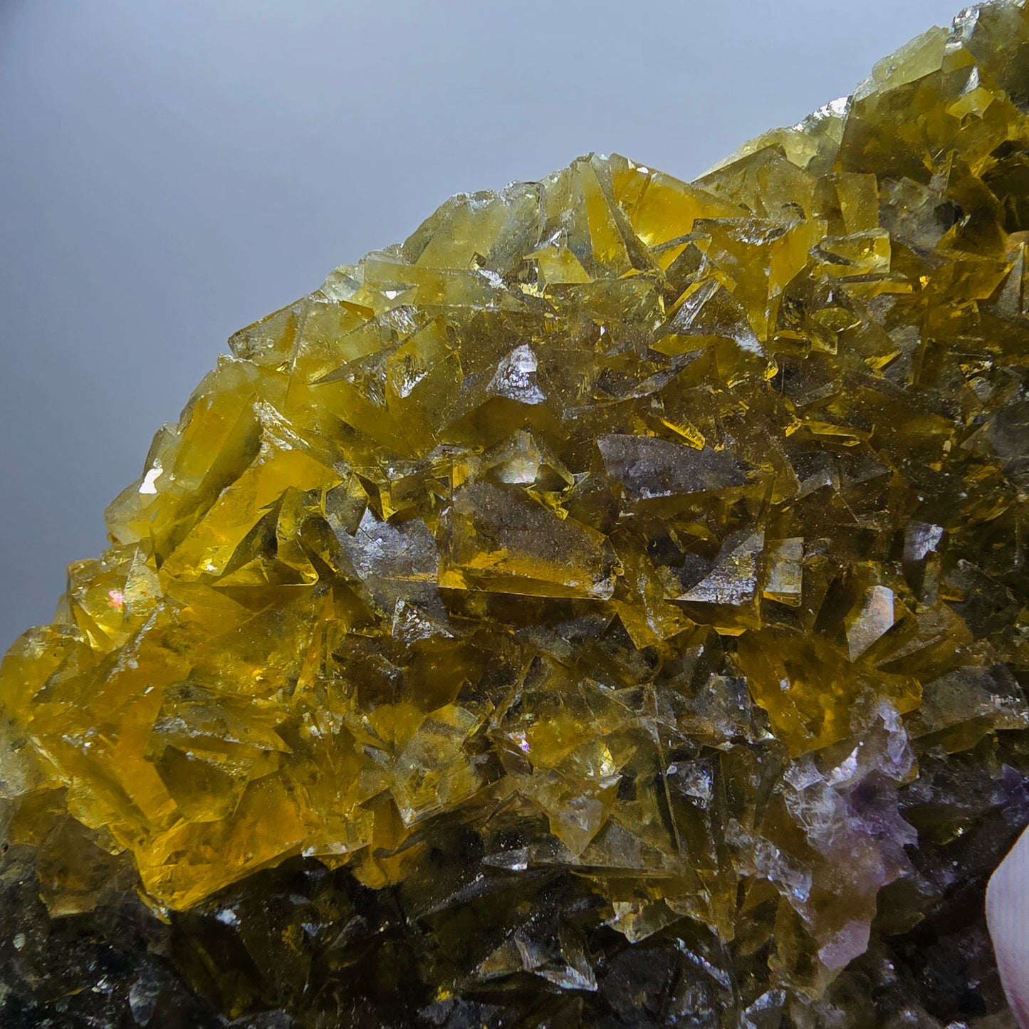 Phantom Fluorit Würfel Stufe, gelb Honey Pocket Mine Okorusu Namibia 119*60*16mm #13078