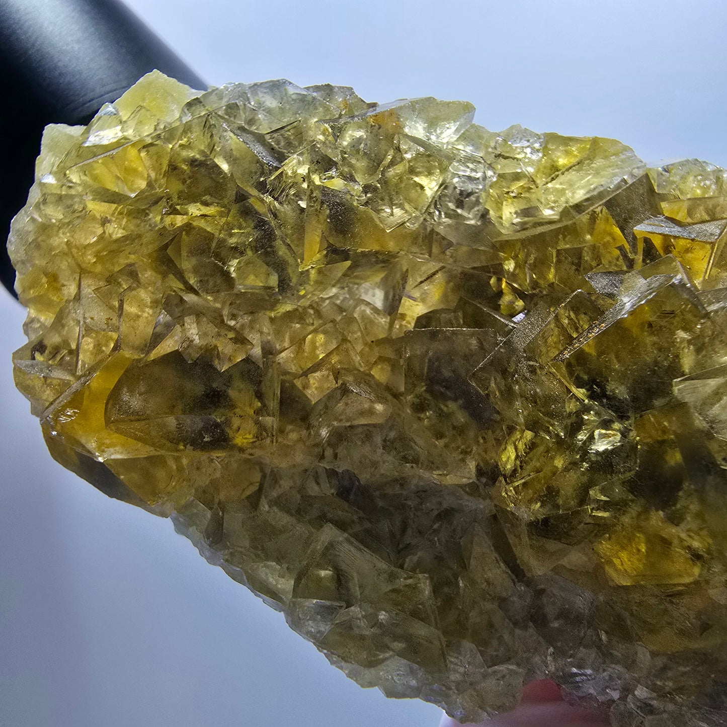 Phantom Fluorit Würfel Stufe, gelb Honey Pocket Mine, Okorusu Namibia 83*42*19mm #13079