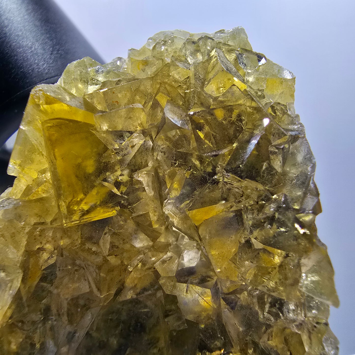 Phantom Fluorit Würfel Stufe, gelb Honey Pocket Mine, Okorusu Namibia 83*42*19mm #13079