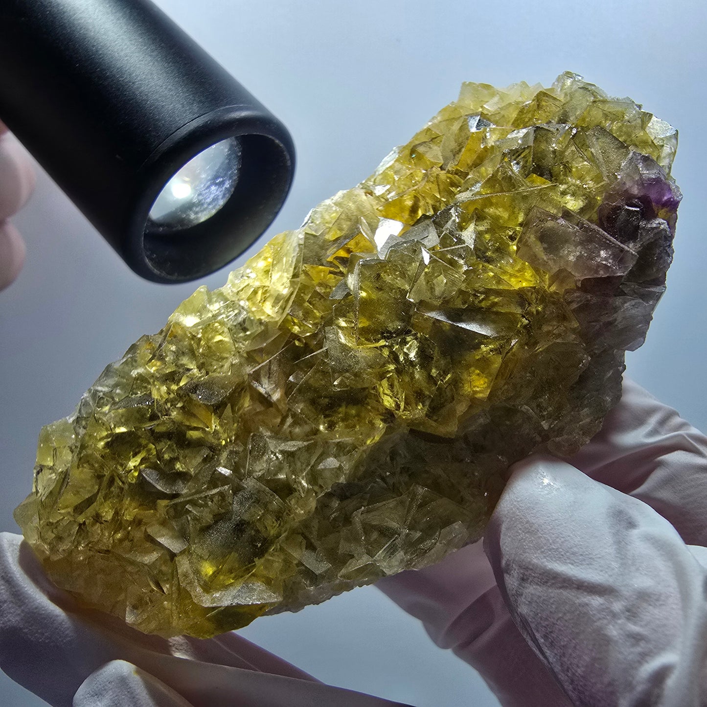 Phantom Fluorit Würfel Stufe, gelb Honey Pocket Mine, Okorusu Namibia 83*42*19mm #13079
