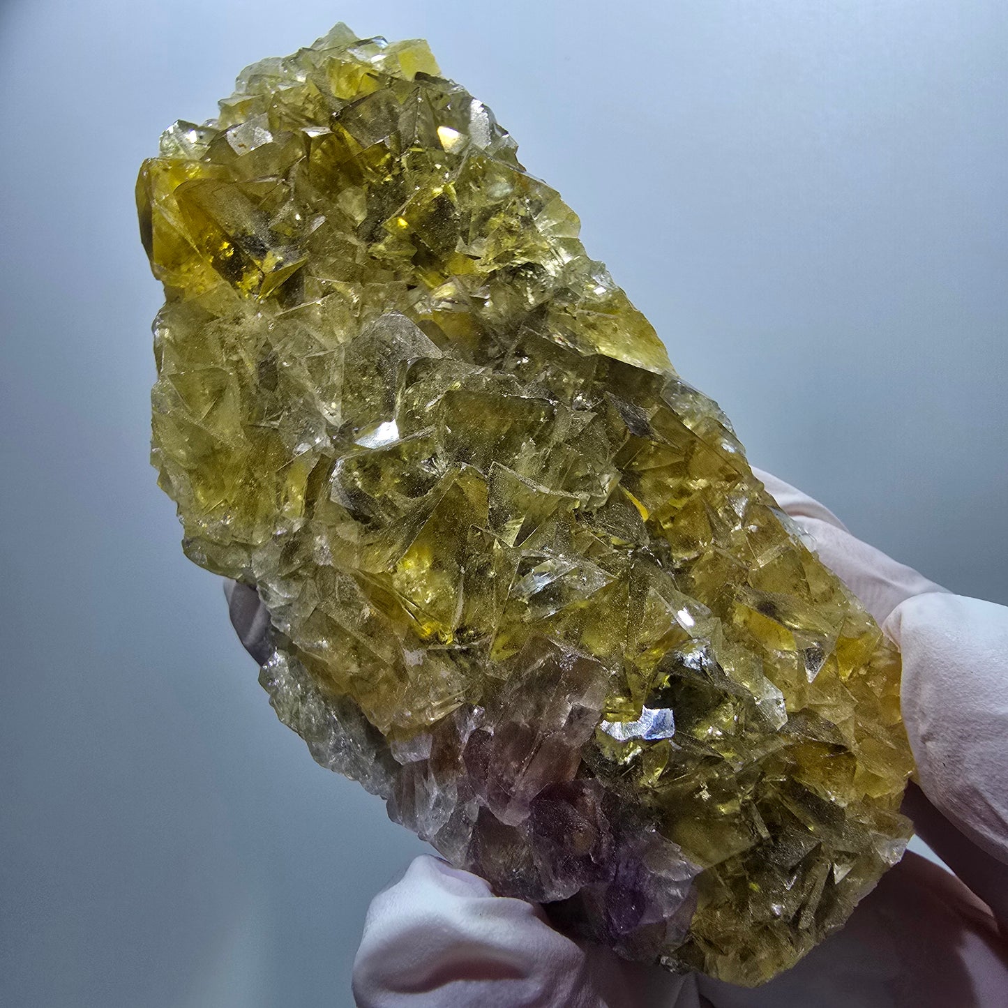 Phantom Fluorit Würfel Stufe, gelb Honey Pocket Mine, Okorusu Namibia 83*42*19mm #13079