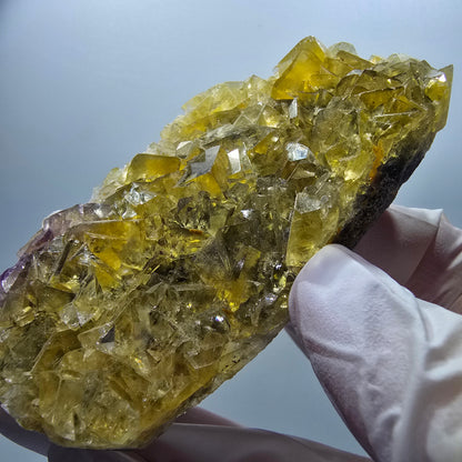 Phantom Fluorit Würfel Stufe, gelb Honey Pocket Mine, Okorusu Namibia 83*42*19mm #13079
