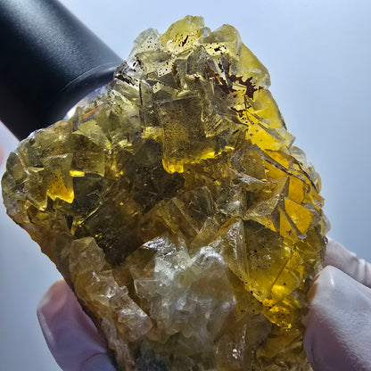 Phantom Fluorit Würfel Stufe, gelb Honey Pocket Mine, Okorusu Namibia 81*52*29mm #13080