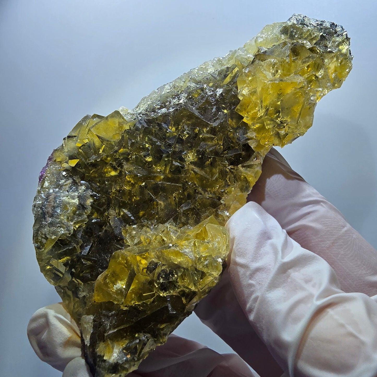 Phantom Fluorit Würfel Stufe, gelb Honey Pocket Mine Okorusu Namibia 108*66*25mm #13082