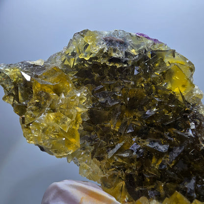 Phantom Fluorit Würfel Stufe, gelb Honey Pocket Mine Okorusu Namibia 108*66*25mm #13082