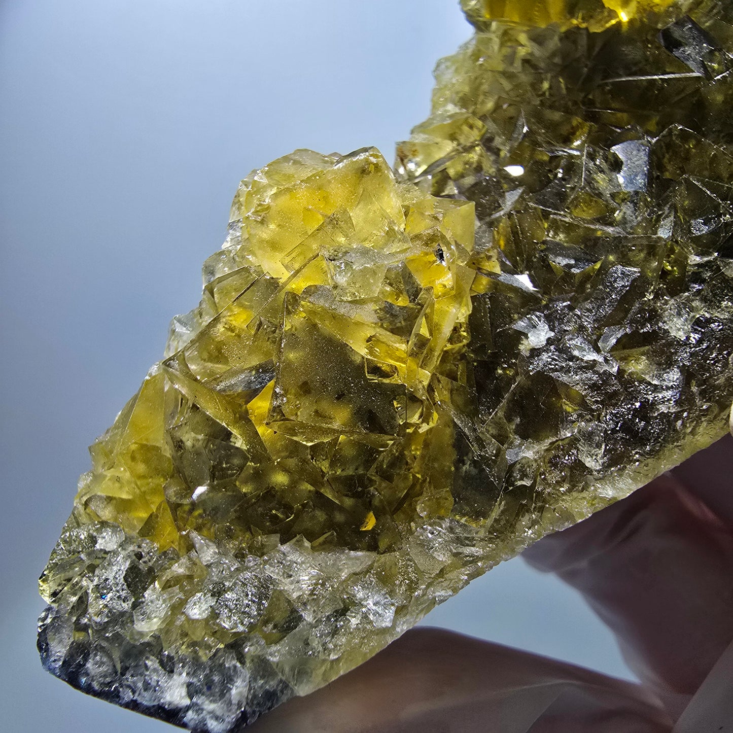 Phantom Fluorit Würfel Stufe, gelb Honey Pocket Mine Okorusu Namibia 108*66*25mm #13082
