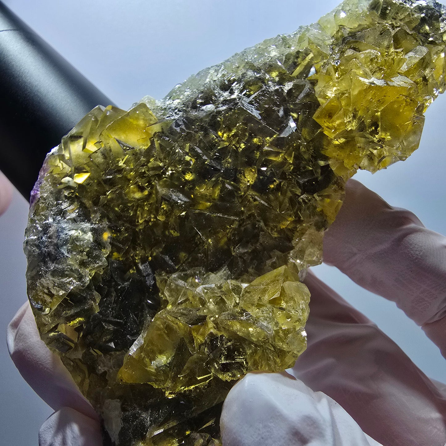 Phantom Fluorit Würfel Stufe, gelb Honey Pocket Mine Okorusu Namibia 108*66*25mm #13082