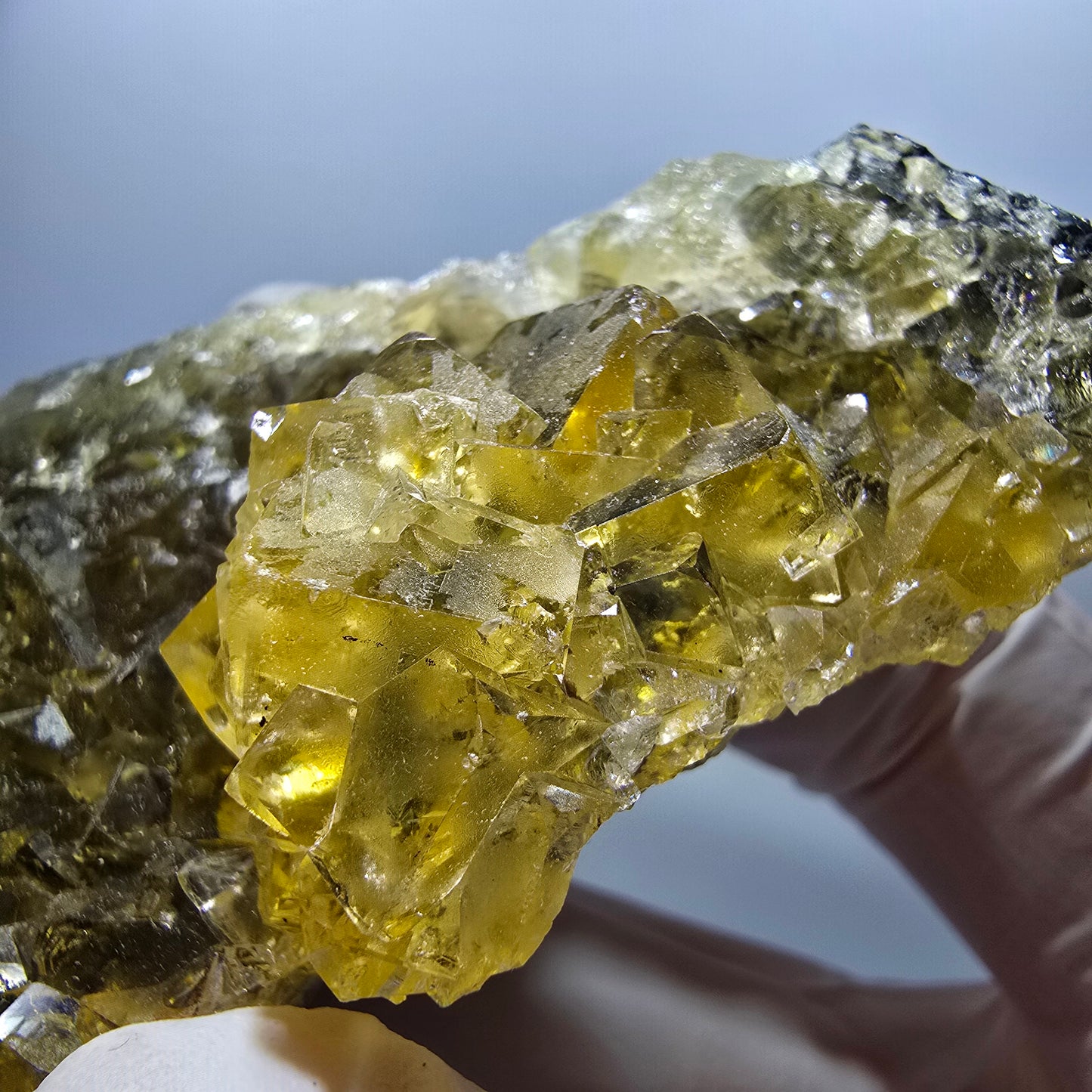 Phantom Fluorit Würfel Stufe, gelb Honey Pocket Mine Okorusu Namibia 108*66*25mm #13082