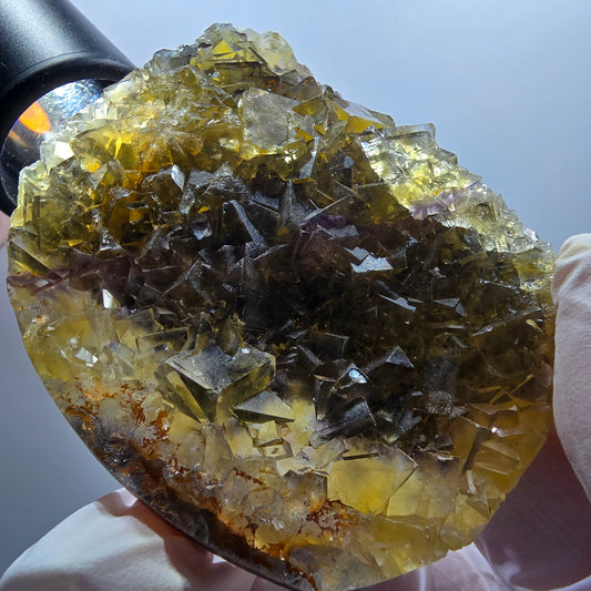Phantom Fluorit Würfel Stufe, gelb Honey Pocket Mine, Okorusu Namibia 71*63*16mm #13083