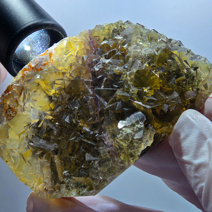 Phantom Fluorit Würfel Stufe, gelb Honey Pocket Mine, Okorusu Namibia 71*63*16mm #13083