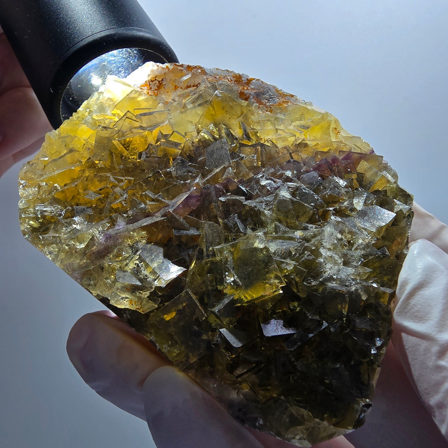 Phantom Fluorit Würfel Stufe, gelb Honey Pocket Mine, Okorusu Namibia 71*63*16mm #13083