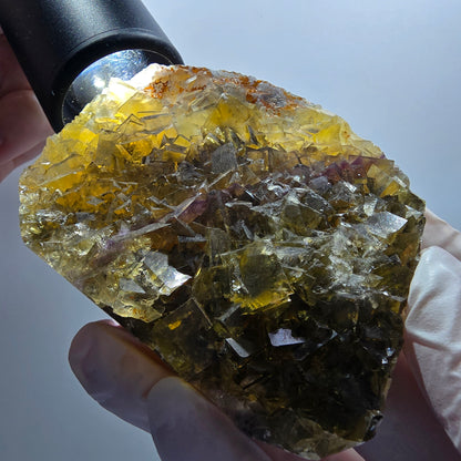 Phantom Fluorit Würfel Stufe, gelb Honey Pocket Mine, Okorusu Namibia 71*63*16mm #13083