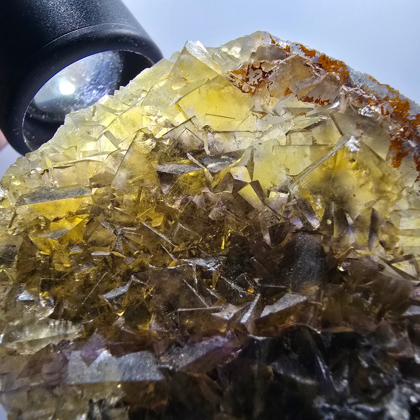 Phantom Fluorit Würfel Stufe, gelb Honey Pocket Mine, Okorusu Namibia 71*63*16mm #13083