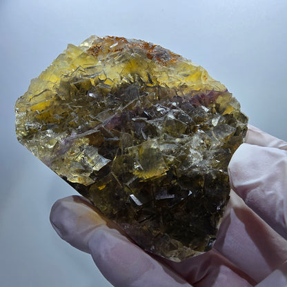 Phantom Fluorit Würfel Stufe, gelb Honey Pocket Mine, Okorusu Namibia 71*63*16mm #13083