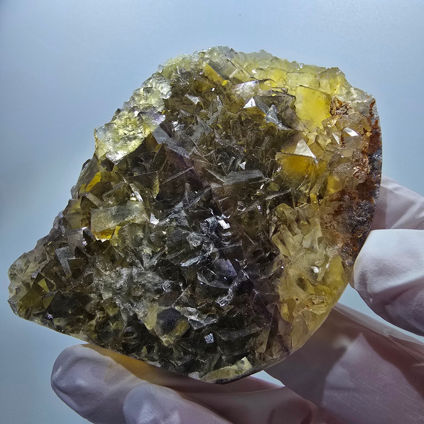 Phantom Fluorit Würfel Stufe, gelb Honey Pocket Mine, Okorusu Namibia 71*63*16mm #13083
