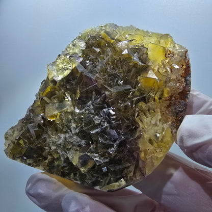 Phantom Fluorit Würfel Stufe, gelb Honey Pocket Mine, Okorusu Namibia 71*63*16mm #13083
