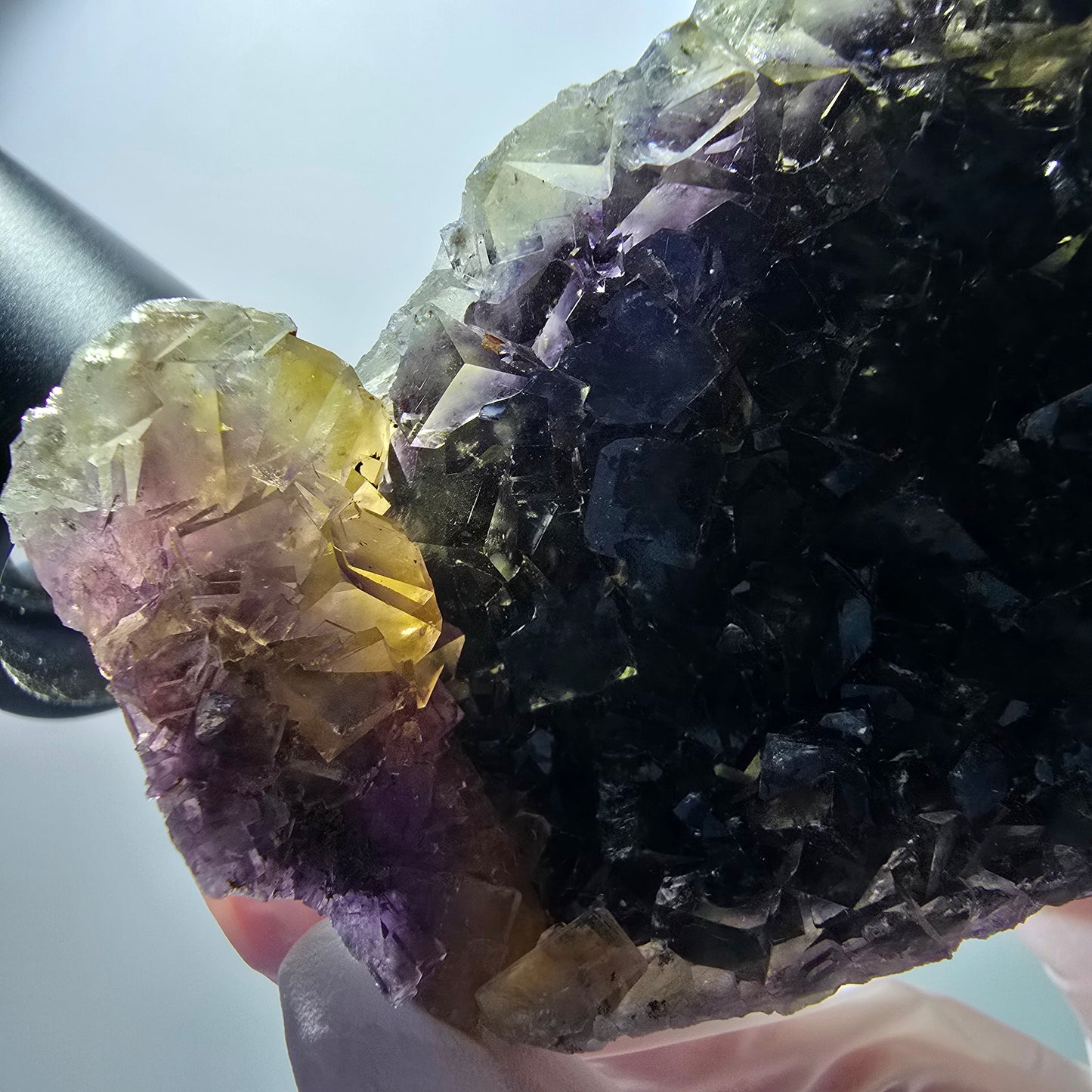 Phantom Fluorit Würfel Stufe, grün lila Honey Pocket Mine, Okorusu Namibia 94*52*26mm #13084
