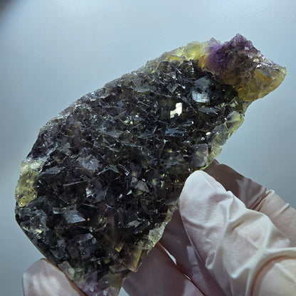 Phantom Fluorit Würfel Stufe, grün lila Honey Pocket Mine, Okorusu Namibia 94*52*26mm #13084