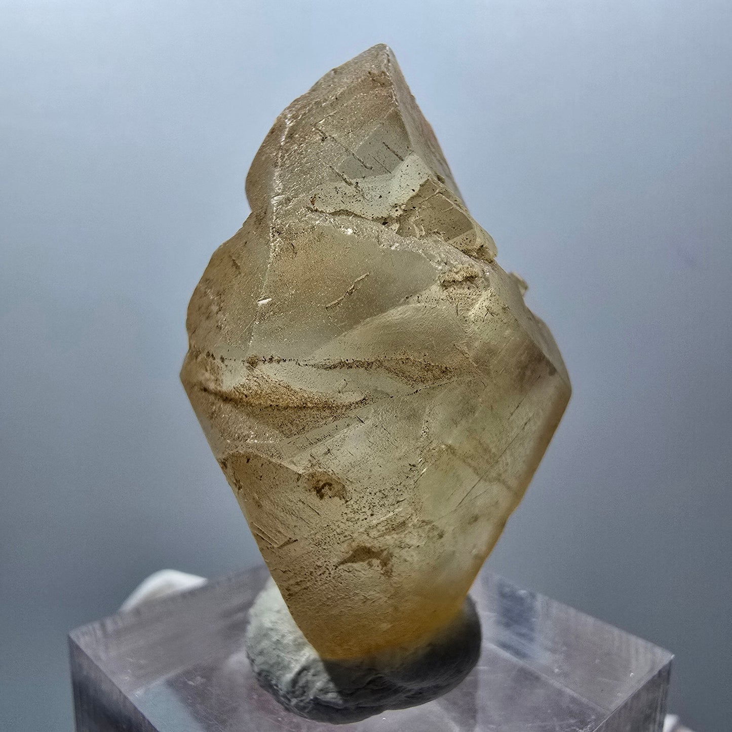 Seltene Calcit X Kristall Spitze, gelb Erongo, Namibia 38*24*19mm #13085