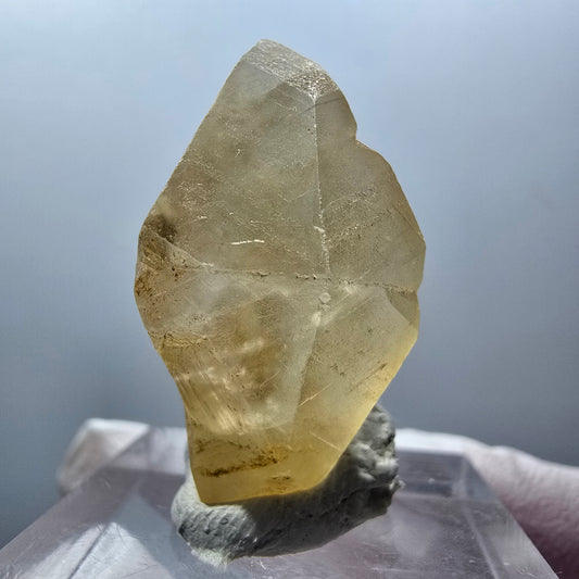 Seltene Calcit X Kristall Spitze, gelb Erongo, Namibia 29*16*15mm #13086