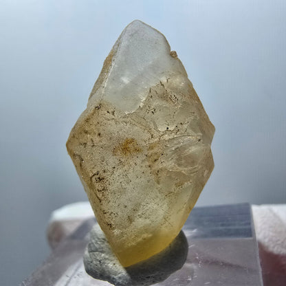 Seltene Calcit X Kristall Spitze, gelb Erongo, Namibia 29*16*12mm #13092
