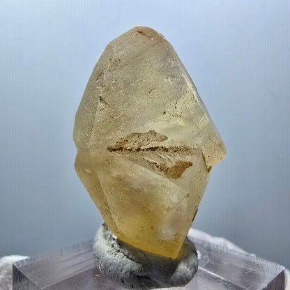 Seltene Calcit X auf Matrix Kristall Spitze, gelb Erongo, Namibia 36*24*17mm #13097
