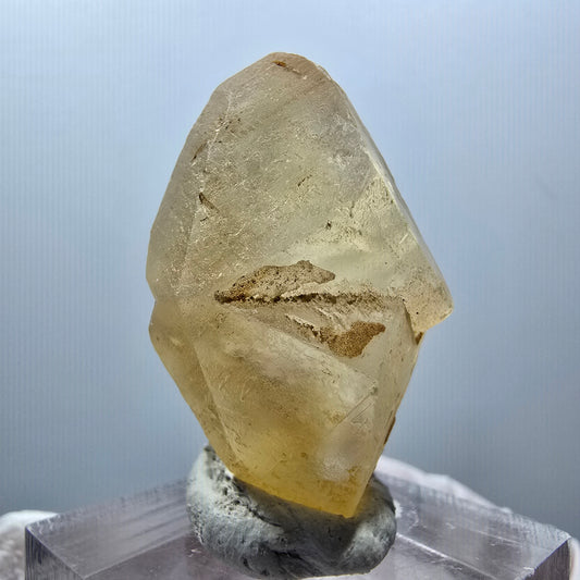 Seltene Calcit X auf Matrix Kristall Spitze, gelb Erongo, Namibia 36*24*17mm #13097