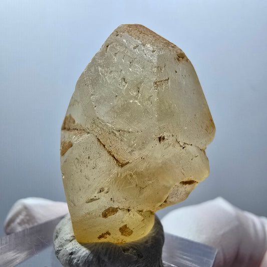 Seltene Calcit X auf Matrix Kristall Spitze, gelb Erongo, Namibia 36*24*17mm #13097