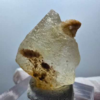 Seltene Calcit X auf Matrix Kristall Spitze, gelb Erongo, Namibia 30*24*18mm #13099