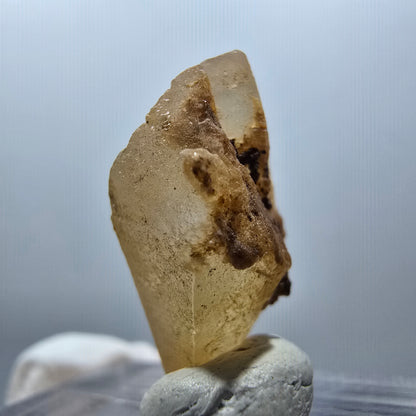 Seltene Calcit X Kristall Spitze, gelb Erongo, Namibia 22*14*10mm #13100