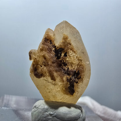 Seltene Calcit X Kristall Spitze, gelb Erongo, Namibia 22*14*10mm #13100